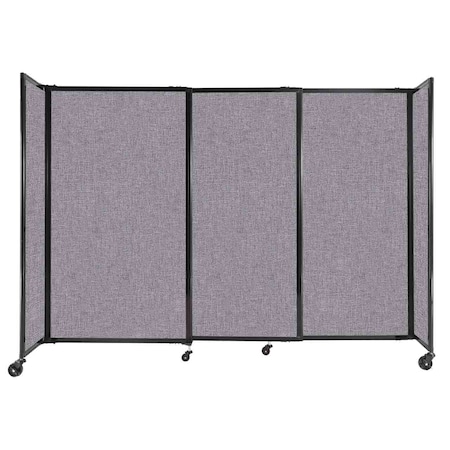 Versare StraightWall Sliding Portable Partition 7'2" x 5' Cloud Gray Fabric 1460308
